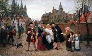 Felix de Vigne A Baptism in Flanders in the 18th Century painting